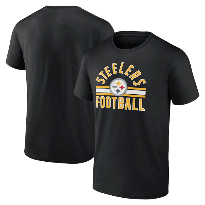 Men's Pittsburgh Steelers Black Arch Stripe T-Shirt
